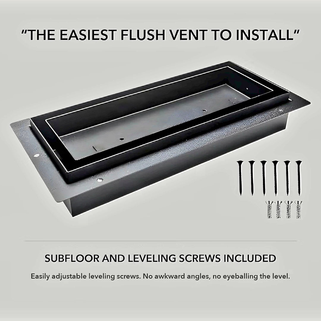 Vare Flush Floor Vent [Luxe] — 4" x 10" | Matte Black