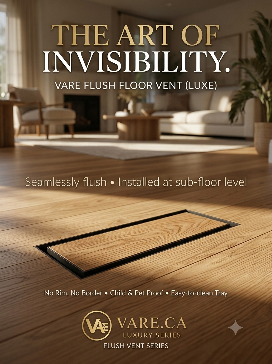 Vare Flush Floor Vent [Luxe] — 4" x 10" | Matte Black